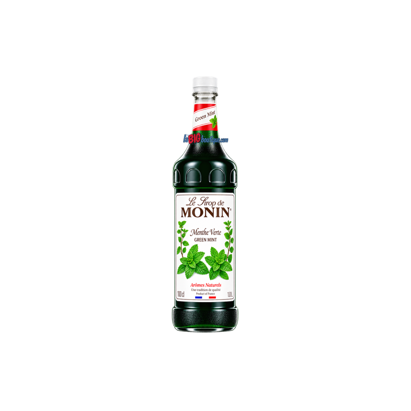 SIROP MENTHE VERTE MONIN 1 Litre, Bouteille plastique recyclable