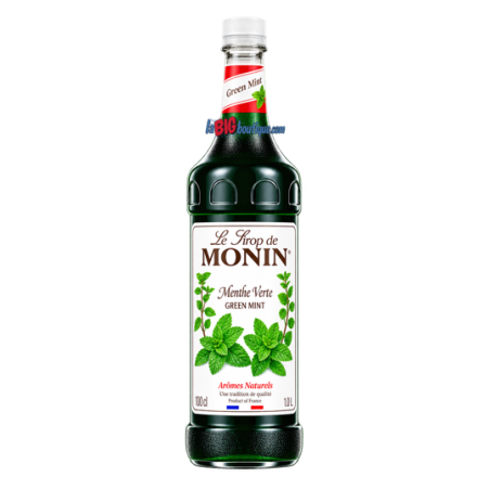 SIROP MENTHE VERTE MONIN 1 Litre, Bouteille plastique recyclable