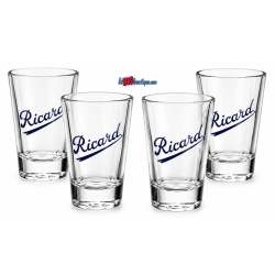 4 VERRES RICARD 10cl, COLLECTION "ANNÉE 50" – VERRE À PASTIS RÉTRO