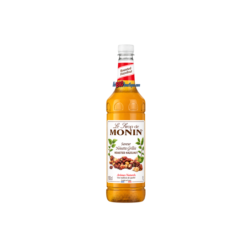 SIROP NOISETTE GRILLEE MONIN 1 Litre, Bouteille plastique recyclable