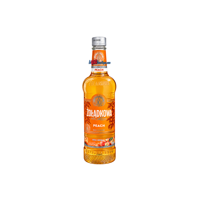LIQUEUR DE VODKA PEACH ZOLADKOWA 70cl 18°, Liqueur de vodka polonaise