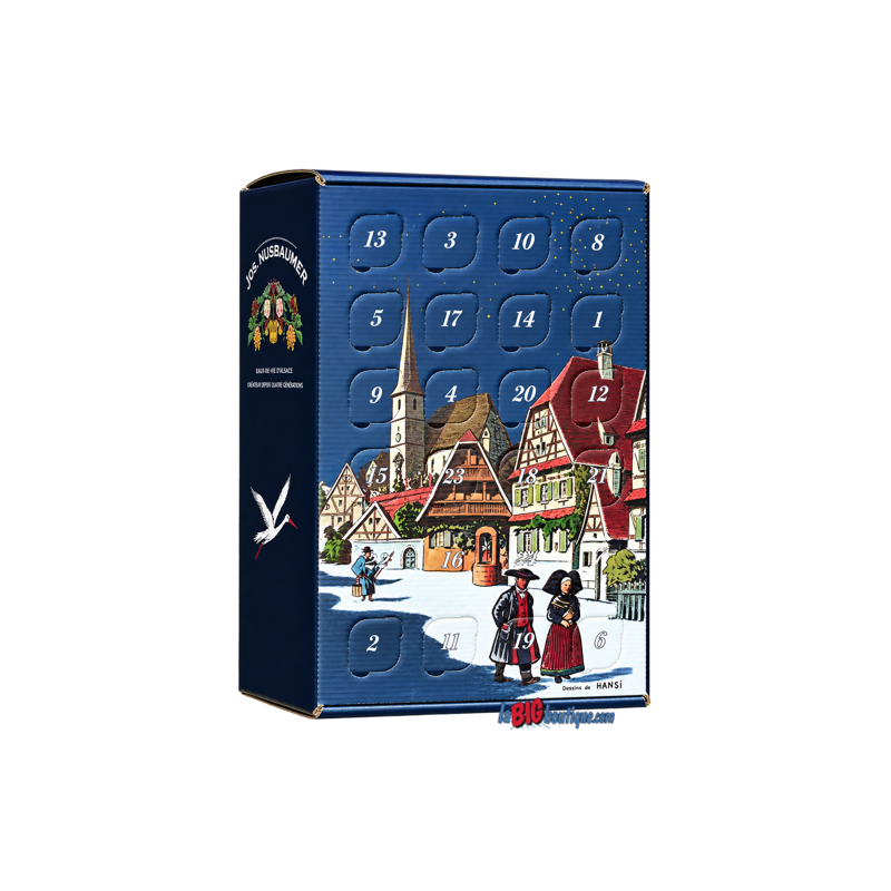 CALENDRIER DE L'AVENT EAU DE VIE NUSBAUMER - 24 Mignonnettes 3cl, Dessin de HANSI - ALSACE