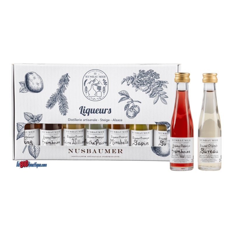 COFFRET MIGNONNETTE LIQUEUR NUSBAUMER, 7 X 3cl