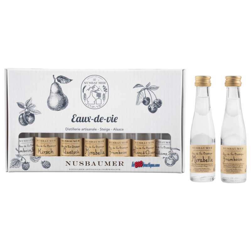 COFFRET MIGNONNETTE EAU DE VIE NUSBAUMER 7 X 3cl - ALSACE