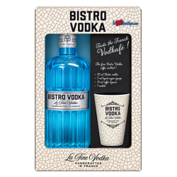 VODKA BISTRO LA FINE VODKA 70cl 40°, COFFRET AVEC UN VERRE