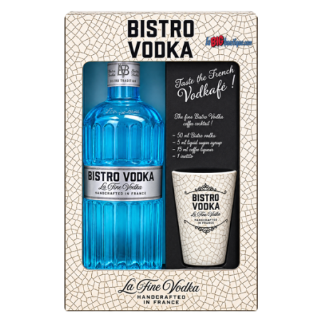 VODKA BISTRO LA FINE VODKA 70cl 40°, COFFRET AVEC UN VERRE