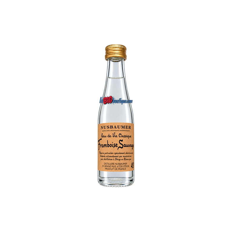 MIGNONNETTE EAU DE VIE FRAMBOISE SAUVAGE NUSBAUMER 3cl 45°