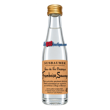 MIGNONNETTE EAU DE VIE FRAMBOISE SAUVAGE NUSBAUMER 3cl 45°