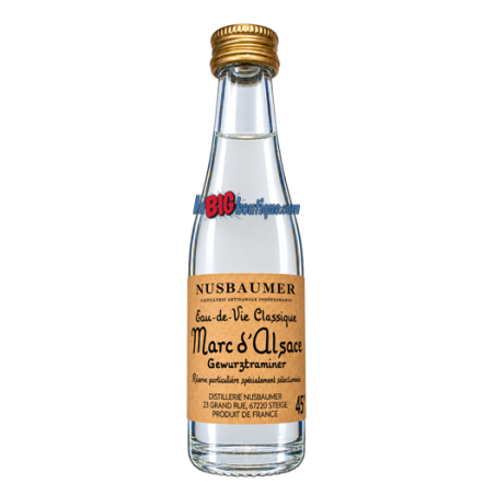 MIGNONNETTE EAU DE VIE MARC D'ALSACE GEWURZTRAMINER NUSBAUMER 3cl 45°