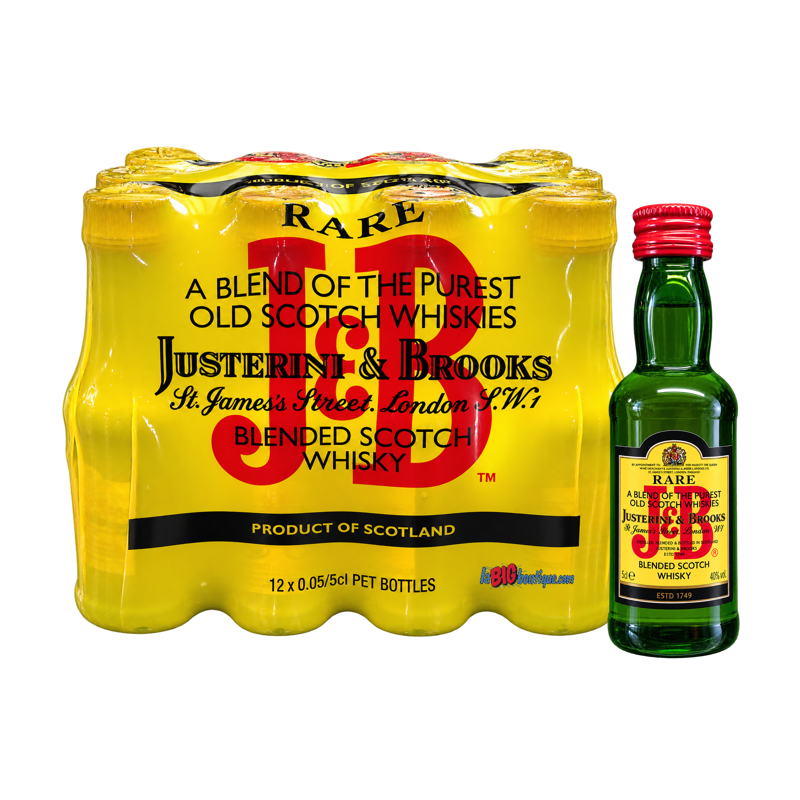 MIGNONNETTE WHISKY J&B RARE 12 x 5cl 40°, BLENDED SCOTCH WHISKY