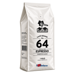 CAFE GRAINS HOP'LA CAFÉ N°64 EXPRESSO SPECIAL BAR 1KG, Torréfié en Alsace