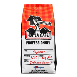 CAFE EN GRAINS HOP'LA CAFÉ 100% ARABICA SPECIAL BAR 1KG, DOUX & EQUILIBRÉ, Torréfié en Alsace