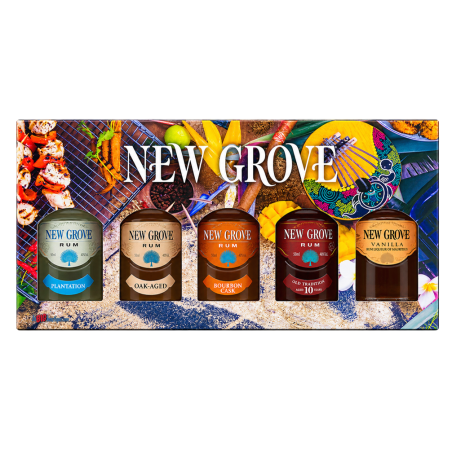 COFFRET DECOUVERTE RHUM NEW GROVE TROPICAL DROP 5 X 5cl