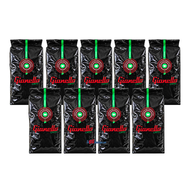 CAFE GRAINS GIANELLO INTENSO 9 x 1KG - 70% Arabica et 30% Robusta