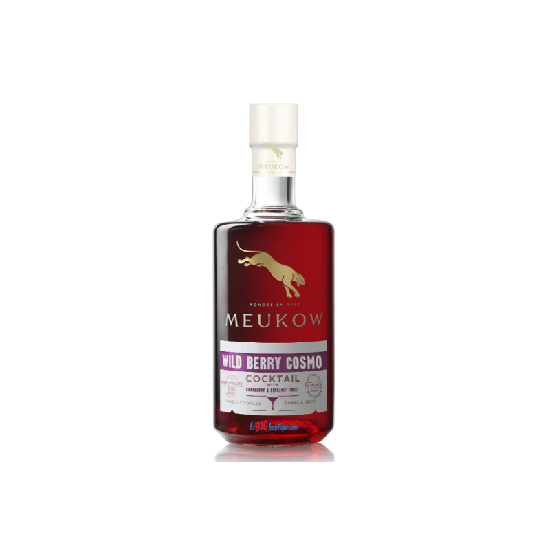 COCKTAIL WILD BERRY COSMO MEUKOW 50cl 18°, Liqueur Cognac Wild Berry, cranberry & bergamote, cocktail prêt à boire