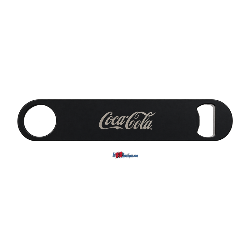 DECAPSULEUR COCA COLA COLLECTOR EN METAL NOIR ET SERIGRAPHIER - recto